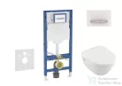 Geberit Duofix falra szerelhető WC szett, Villeroy & Boch Architectura WC soft close ülőkével, Geberit Sigma 50 alpesi fehér/ króm nyomólappal SANI11CK3107