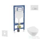 Geberit Duofix falra szerelhető WC szett, Villeroy & Boch Omnia Architectura Directflush CeramicPlus WC soft close ülőkével, Geberit Sigma 50 alpesi fehér/króm nyomólappal SANI11CK3110
