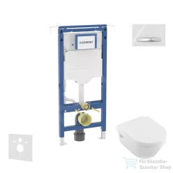  Geberit Duofix falra szerelhető WC szett, Villeroy & Boch Omnia Architectura Directflush CeramicPlus WC soft close ülőkével, Geberit Sigma 50 alpesi fehér/króm nyomólappal SANI11CK3110