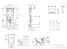 Geberit Duofix falra szerelhető WC szett, Villeroy & Boch Omnia Architectura Directflush CeramicPlus WC soft close ülőkével, Geberit Sigma 50 alpesi fehér/króm nyomólappal SANI11CK3110