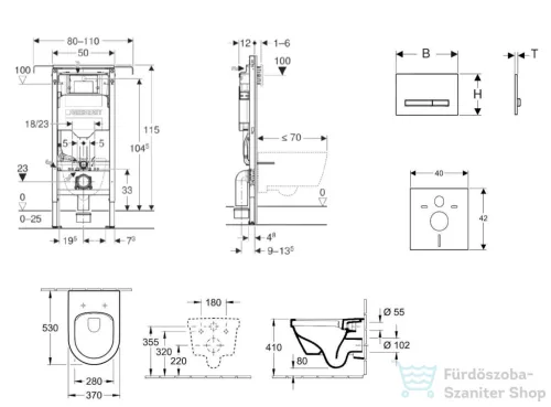 Geberit Duofix falra szerelhető WC szett, Villeroy & Boch Omnia Architectura Directflush CeramicPlus WC soft close ülőkével, Geberit Sigma 50 alpesi fehér/króm nyomólappal SANI11CK3110