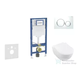   Geberit Duofix falra szerelhető WC szett, Villeroy & Boch Subway 2.0 CeramicPlus WC soft close ülőkével, Geberit Sigma 20 fehér/fényes króm nyomólappal SANI11CK3111