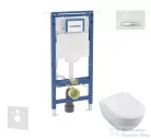 Geberit Duofix falra szerelhető WC szett, Villeroy & Boch Subway 2.0 CeramicPlus WC soft close ülőkével, Geberit Sigma 50 alpesi fehér/króm nyomólappal SANI11CK3117