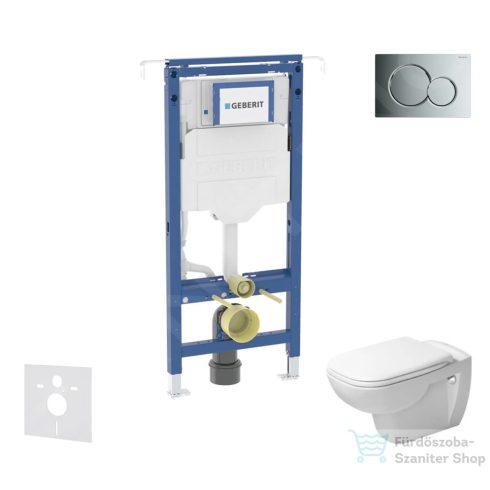 Geberit Duofix falra szerelhető WC szett, Duravit D-Code rimless WC soft close ülőkével, Geberit Sigma 01 fényes króm nyomólappal SANI11CP1100
