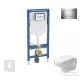 Geberit Duofix falra szerelhető WC szett, Duravit D-Code rimless WC soft close ülőkével, Geberit Sigma 30 fényes/matt króm nyomólappal SANI11CP1102