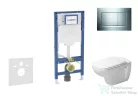 Geberit Duofix falra szerelhető WC szett, Duravit D-Code rimless WC soft close ülőkével, Geberit Sigma 30 fényes/matt króm nyomólappal SANI11CP1105