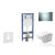Geberit Duofix falra szerelhető WC szett, Duravit D-Code rimless WC soft close ülőkével, Geberit Sigma 30 fényes/matt króm nyomólappal SANI11CP1105