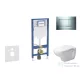 Geberit Duofix falra szerelhető WC szett, Duravit D-Code rimless WC soft close ülőkével, Geberit Sigma 30 fényes/matt króm nyomólappal SANI11CP1105