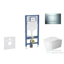   Geberit Duofix falra szerelhető WC szett, Duravit ME by Starck WC soft close ülőkével, Geberit Sigma 30 fényes/matt króm nyomólappal SANI11CP1113