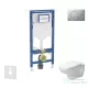 Geberit Duofix falra szerelhető WC szett, Duravit D-Code rimless WC soft close ülőkével, Geberit Sigma 01 matt króm nyomólappal SANI11CP2100