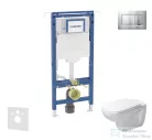 Geberit Duofix falra szerelhető WC szett, Duravit D-Code rimless WC soft close ülőkével, Geberit Sigma 30 matt/fényes króm nyomólappal SANI11CP2101