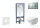 Geberit Duofix falra szerelhető WC szett, Duravit D-Code rimless WC soft close ülőkével, Geberit Sigma 30 matt/fényes króm nyomólappal SANI11CP2106