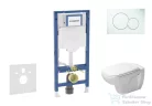 Geberit Duofix falra szerelhető WC szett, Duravit D-Code rimless WC soft close ülőkével, Geberit Sigma 01 alpesi fehér nyomólappal SANI11CP3100