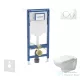 Geberit Duofix falra szerelhető WC szett, Duravit D-Code rimless WC soft close ülőkével, Geberit Sigma 20 fehér/króm nyomólappal SANI11CP3102