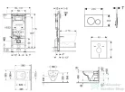 Geberit Duofix falra szerelhető WC szett, Duravit D-Code rimless WC soft close ülőkével, Geberit Sigma 20 fehér/króm nyomólappal SANI11CP3102