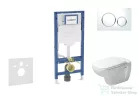 Geberit Duofix falra szerelhető WC szett, Duravit D-Code rimless WC soft close ülőkével, Geberit Sigma 20 fehér/króm nyomólappal SANI11CP3103