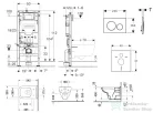 Geberit Duofix falra szerelhető WC szett, Duravit D-Code rimless WC soft close ülőkével, Geberit Sigma 20 fehér/króm nyomólappal SANI11CP3103