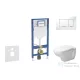 Geberit Duofix falra szerelhető WC szett, Duravit D-Code rimless WC soft close ülőkével, Geberit Sigma 30 fehér/króm nyomólappal SANI11CP3104