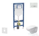 Geberit Duofix falra szerelhető WC szett, Duravit D-Code rimless WC soft close ülőkével, Geberit Sigma 50 alpesi fehér/króm nyomólappal SANI11CP3106