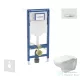 Geberit Duofix falra szerelhető WC szett, Duravit D-Code rimless WC soft close ülőkével, Geberit Sigma 50 alpesi fehér/króm nyomólappal SANI11CP3106