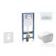 Geberit Duofix falra szerelhető WC szett, Duravit D-Code rimless WC soft close ülőkével, Geberit Sigma 50 alpesi fehér/króm nyomólappal SANI11CP3107