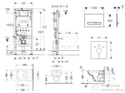 Geberit Duofix falra szerelhető WC szett, Duravit D-Code rimless WC soft close ülőkével, Geberit Sigma 50 alpesi fehér/króm nyomólappal SANI11CP3107