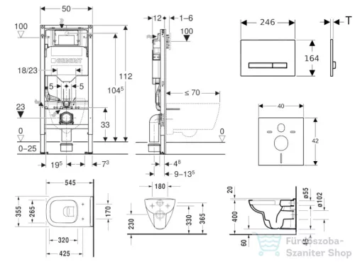 Geberit Duofix falra szerelhető WC szett, Duravit D-Code rimless WC soft close ülőkével, Geberit Sigma 50 alpesi fehér/króm nyomólappal SANI11CP3107
