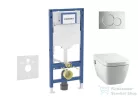 Geberit Duofix falra szerelhető WC szett, Tece Teceone bidés WC soft close ülőkével, Sigma 01 fényes króm nyomólappal SANI11CT1101
