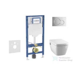   Geberit Duofix falra szerelhető WC szett, Tece Teceone bidés WC soft close ülőkével, Sigma 01 fényes króm nyomólappal SANI11CT1101