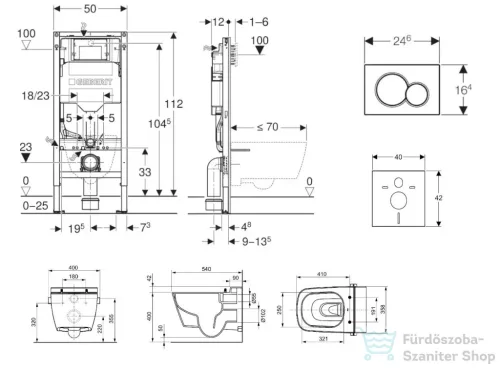 Geberit Duofix falra szerelhető WC szett, Tece Teceone bidés WC soft close ülőkével, Sigma 01 fényes króm nyomólappal SANI11CT1101