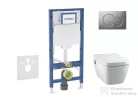 Geberit Duofix falra szerelhető WC szett, Tece Teceone bidés WC soft close ülőkével, Sigma 01 matt króm nyomólappal SANI11CT2102