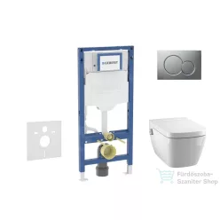   Geberit Duofix falra szerelhető WC szett, Tece Teceone bidés WC soft close ülőkével, Sigma 01 matt króm nyomólappal SANI11CT2102
