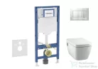 Geberit Duofix falra szerelhető WC szett, Tece Teceone bidés WC soft close ülőkével, Sigma 30 matt/fényes króm nyomólappal SANI11CT2106