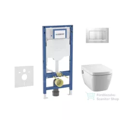   Geberit Duofix falra szerelhető WC szett, Tece Teceone bidés WC soft close ülőkével, Sigma 30 matt/fényes króm nyomólappal SANI11CT2106