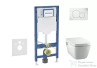Geberit Duofix falra szerelhető WC szett, Tece Teceone bidés WC soft close ülőkével, Sigma 01 alpesi fehér nyomólappal SANI11CT3100