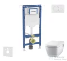 Geberit Duofix falra szerelhető WC szett, Tece Teceone bidés WC soft close ülőkével, Sigma 01 alpesi fehér nyomólappal SANI11CT3101