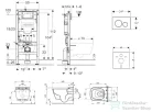 Geberit Duofix falra szerelhető WC szett, Tece Teceone bidés WC soft close ülőkével, Sigma 20 fehér/króm nyomólappal SANI11CT3103