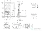 Geberit Duofix falra szerelhető WC szett, Tece Teceone bidés WC soft close ülőkével, Sigma 30 fehér/króm nyomólappal SANI11CT3104