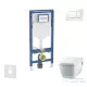 Geberit Duofix falra szerelhető WC szett, Tece Teceone bidés WC soft close ülőkével, Sigma 30 fehér/króm nyomólappal SANI11CT3105