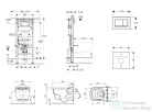 Geberit Duofix falra szerelhető WC szett, Tece Teceone bidés WC soft close ülőkével, Sigma 30 fehér/króm nyomólappal SANI11CT3105