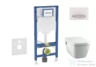Geberit Duofix falra szerelhető WC szett, Tece Teceone bidés WC soft close ülőkével, Sigma 50 alpesi fehér/króm nyomólappal SANI11CT3107