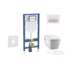   Geberit Duofix falra szerelhető WC szett, Tece Teceone bidés WC soft close ülőkével, Sigma 50 alpesi fehér/króm nyomólappal SANI11CT3107
