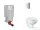 Grohe Uniset falra szerelhető WC szett, Bau Ceramic WC soft close ülőkével, Skate Cosmopolitan króm nyomólappal SANI15BB2101