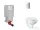Grohe Uniset falra szerelhető WC szett, Bau Ceramic WC soft close ülőkével, Skate Cosmopolitan matt króm nyomólappal SANI15BB2102