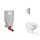 Grohe Uniset falra szerelhető WC szett, Bau Ceramic WC soft close ülőkével, Skate Cosmopolitan matt króm nyomólappal SANI15BB2102
