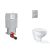 Grohe Uniset falra szerelhető WC szett, Bau Ceramic WC soft close ülőkével, Skate Cosmopolitan csiszolt rozsdamentes acél nyomólappal SANI15BB2103
