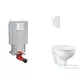 Grohe Uniset falra szerelhető WC szett, Bau Ceramic WC soft close ülőkével, Skate Cosmopolitan alpesi fehér nyomólappal SANI15BB3101