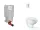 Grohe Uniset falra szerelhető WC szett, Bau Ceramic WC soft close ülőkével, Skate Cosmopolitan hold fehér/króm nyomólappal SANI15BB3103
