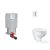 Grohe Uniset falra szerelhető WC szett, Bau Ceramic WC soft close ülőkével, Skate Cosmopolitan hold fehér/króm nyomólappal SANI15BB3103