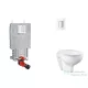 Grohe Uniset falra szerelhető WC szett, Bau Ceramic WC soft close ülőkével, Skate Cosmopolitan hold fehér/króm nyomólappal SANI15BB3103